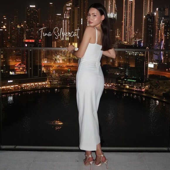 BLOGGER'S FAVE! Zara Stappy Midi Dress White NWT - Picture 16 of 16